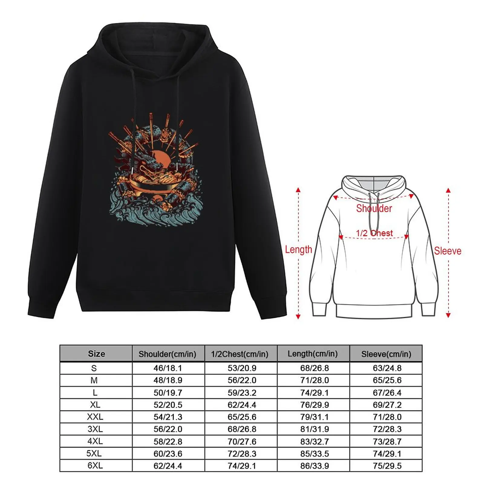 Dragon Sushi Ramen Pullover Hoodie mens clothes graphic t shirts men graphic hoodie