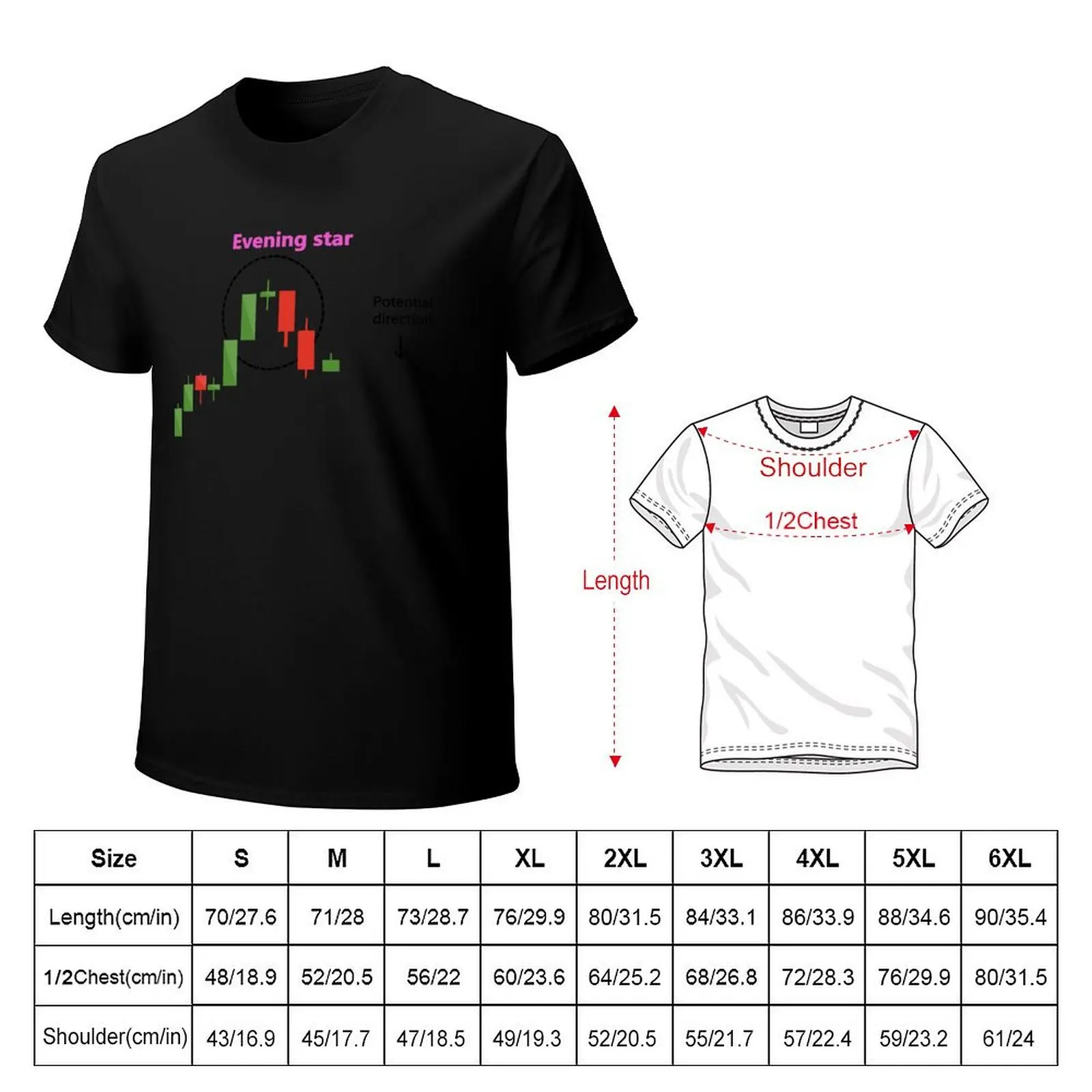 Crypto Currency-Bitcoin-Market Candle Sticks Evening Star T-Shirt Halloween Casual T-Shirt