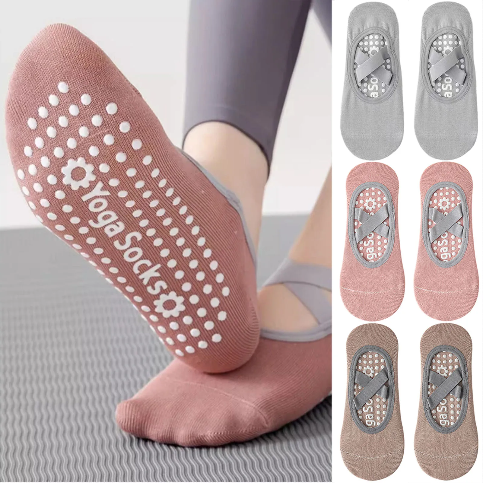 Non-slip Barre Socks Pilates Socks Anti-Skid Fitness Pilates Socks for Mom Sister Friends Girlfriend