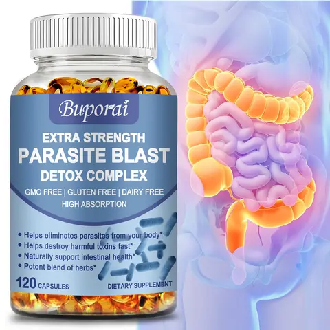 Parasite Blast Detox Complex - Eliminate Parasites, Cleanse The Intestines, and Improve Digestion - 120 Capsules
