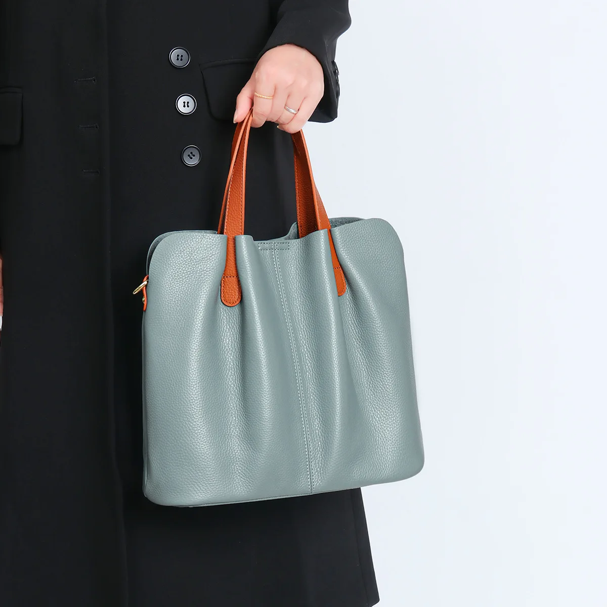 

Commuter Women's Large Capacity Top Layer Cowhide High-end Sense Bag Crossbody Bag Women's Portable Leather Women's Bag