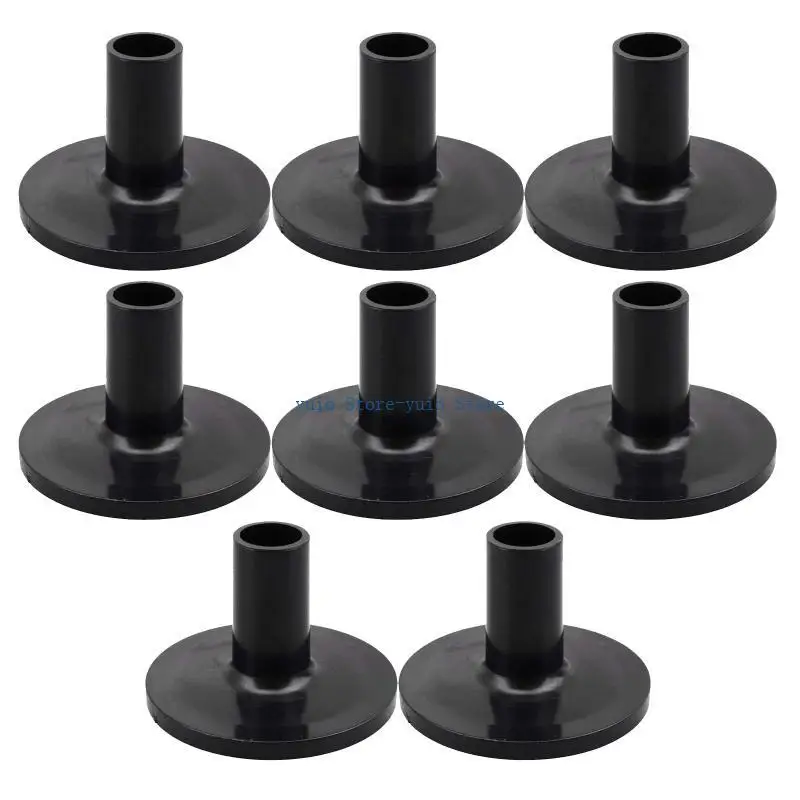 

X7XB 8pcs Cymbal Sleeves Plastic Drum Sleeve Cymbal Stand Sleeves With Flange Base for Percussion Drum Set Parts Black