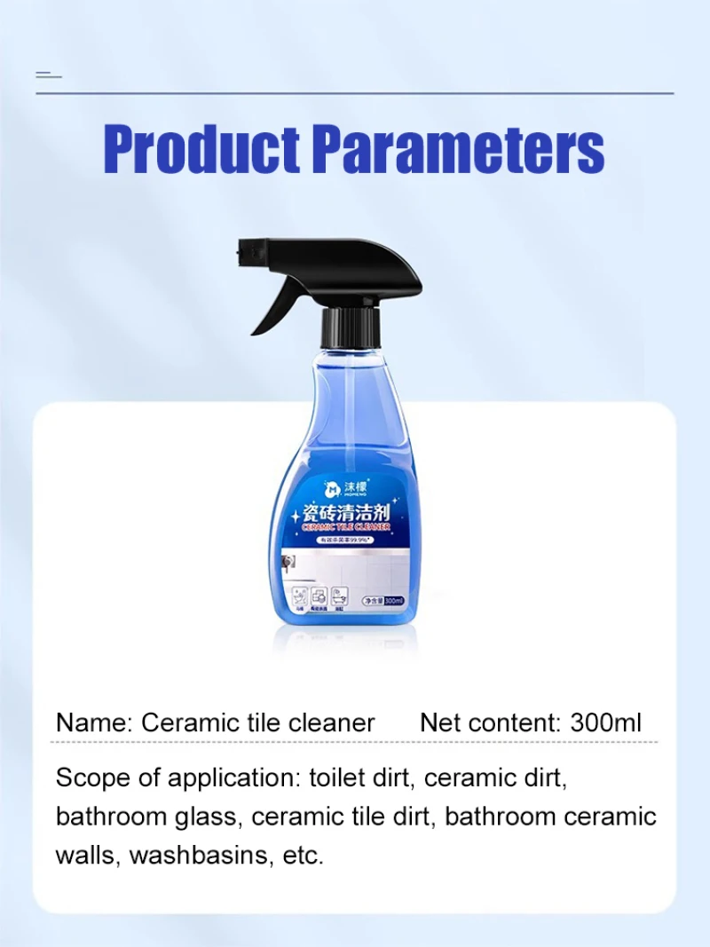 Powerful decontamination ceramic tile cleaner for bathroom