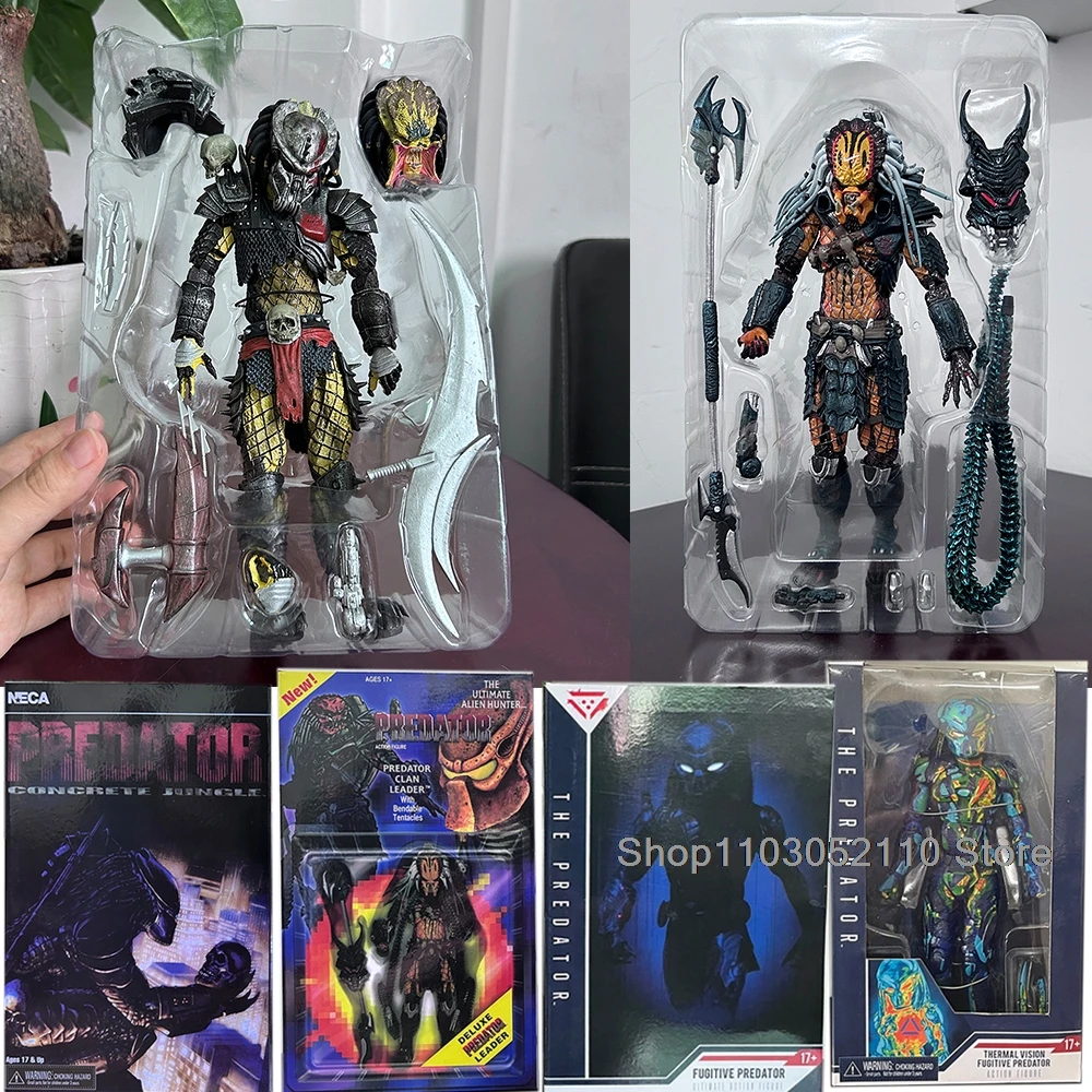 NECA Elder Clan Leader Concrete Jungle Action Figure Fugitive Thermal Vision Fugitive Predator Aliens vs Predator Doll For Gifts