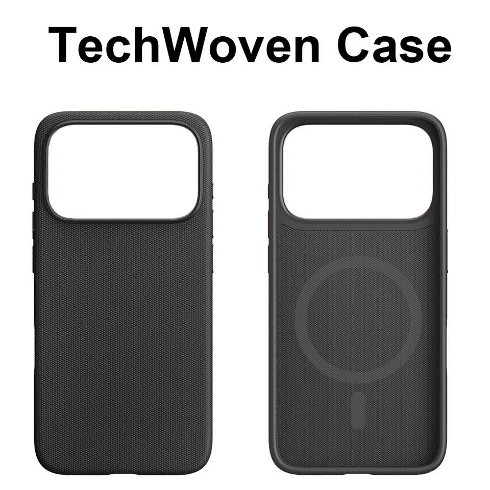 Funda de teléfono de lujo tejida con imán para iPhone 17 16 15 14 13 Pro Max TechWoven para carga inalámbrica Magsafe cubierta 2