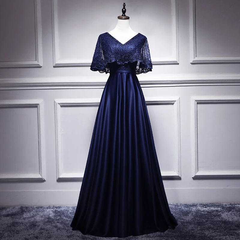 Women Evening Dress Temperament Elegant Solid Color Simple V Neck Slim Floor-length Banquet Dress Ladies Prom Vestidos