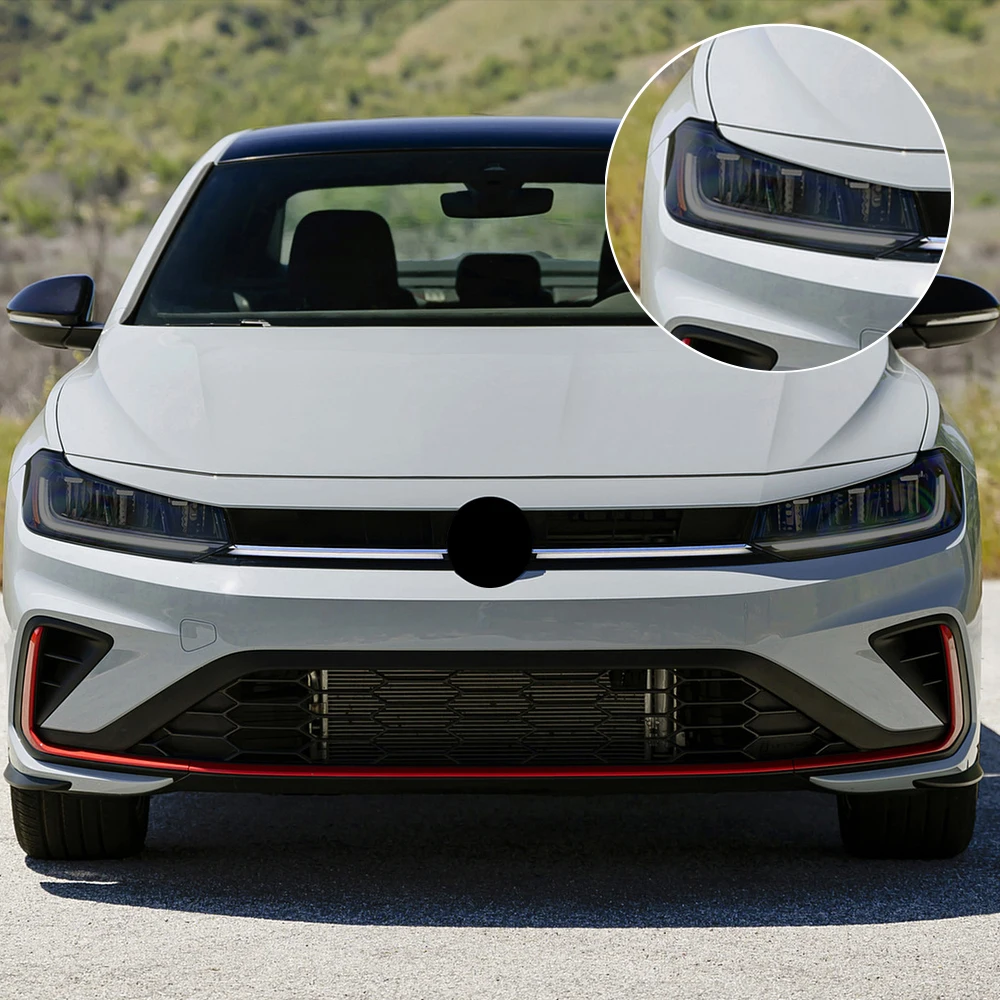 Für Volkswagen Jetta A7 MK7 Facelift Auto-Scheinwerferschutzfolie Rauchschwarz Vorgeschnittene Kratzfeste Hochglanz-Vinylfolie
