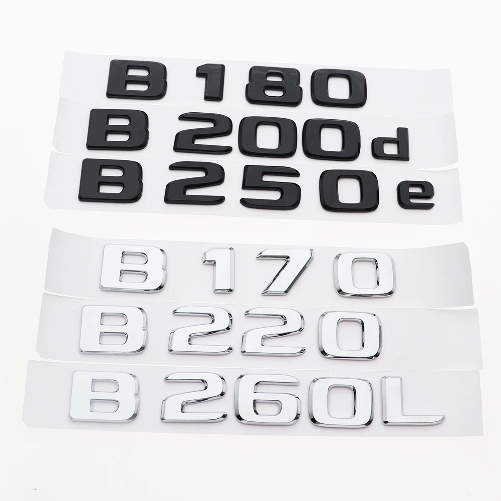 1PC 3D ABS Car Letter Logo Sticker Tail Badge Rear Trunk Emblem For B170 B180 B200 B200d B220 B250 B250e A260 CDI CGI 4MATIC