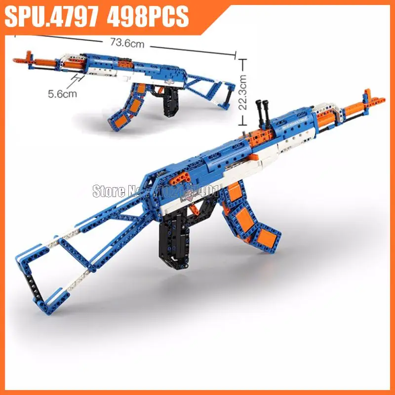 498 Stück Militär Ak-47 Sturmgewehr Pistole Armee Waffe Junge Baustein Spielzeug Ziegel