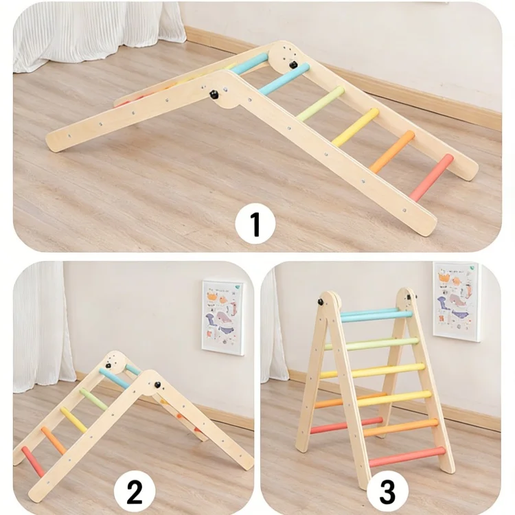 Wholesale High Quality  Wooden Climbing Frame Multifunctional Combination Slide and Climbing Frame for Kindergarten
