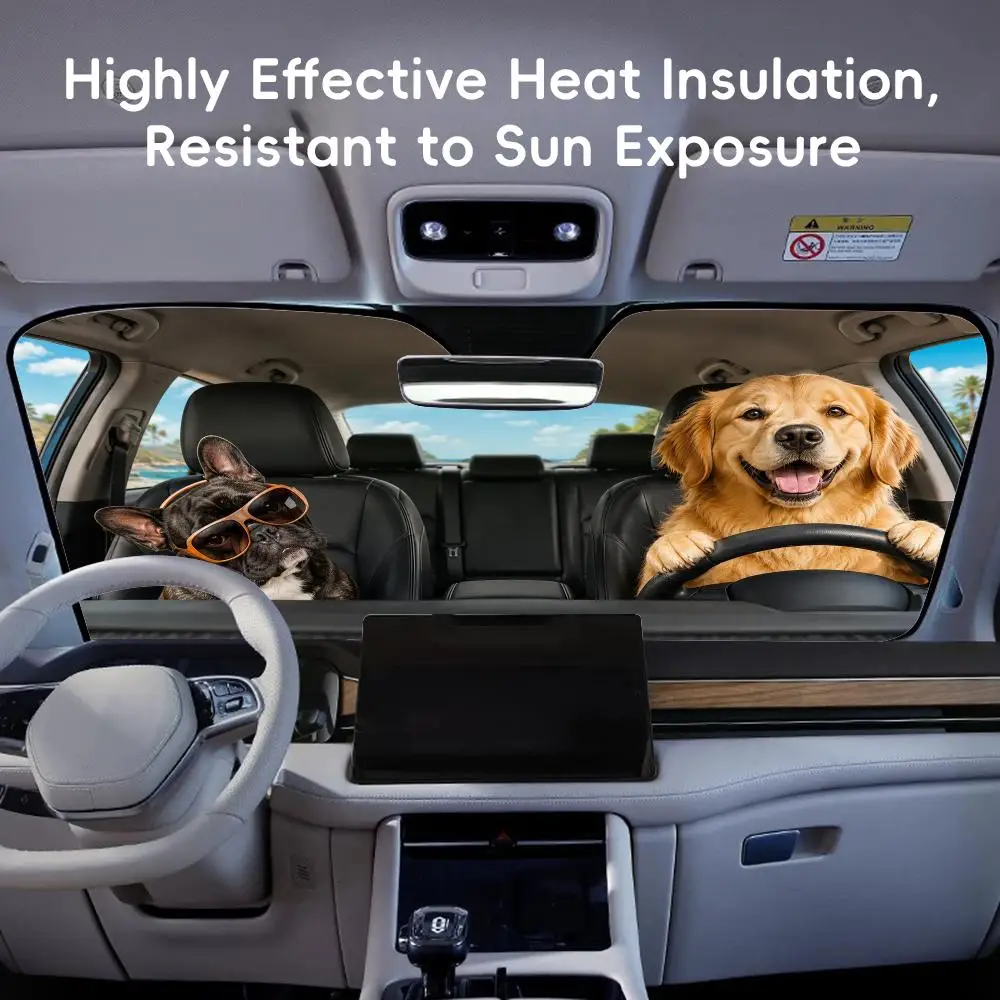 Sleepy Co-Pilot Sun Visor Portable Car Windshield Sun Shade UV Protection and Heat Insulation for Front Window