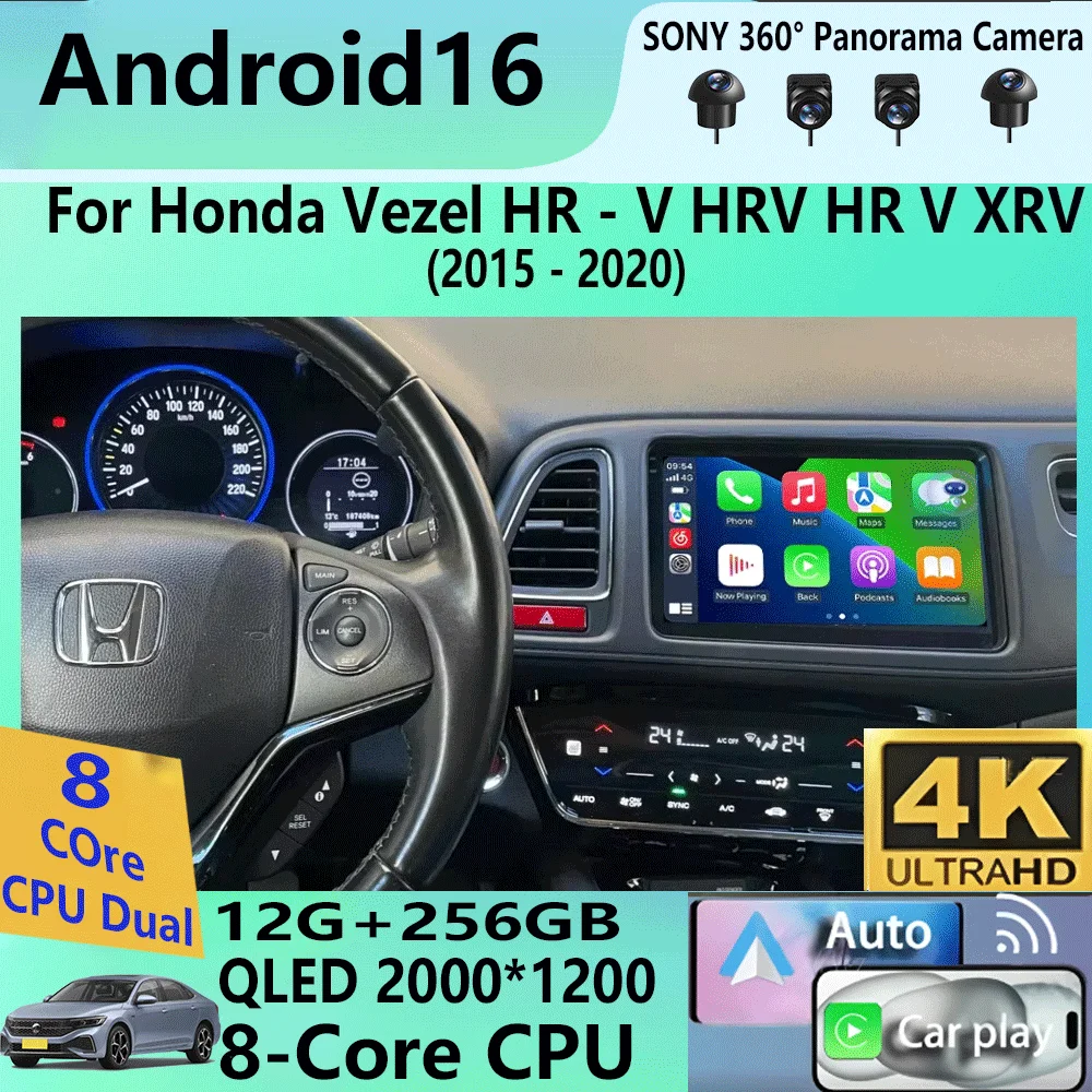 

Автомагнитола Android 16 Carplay для Honda Vezel HR-V HRV HR V XRV 2012-2019, GPS-стереосистема 2din, головное устройство