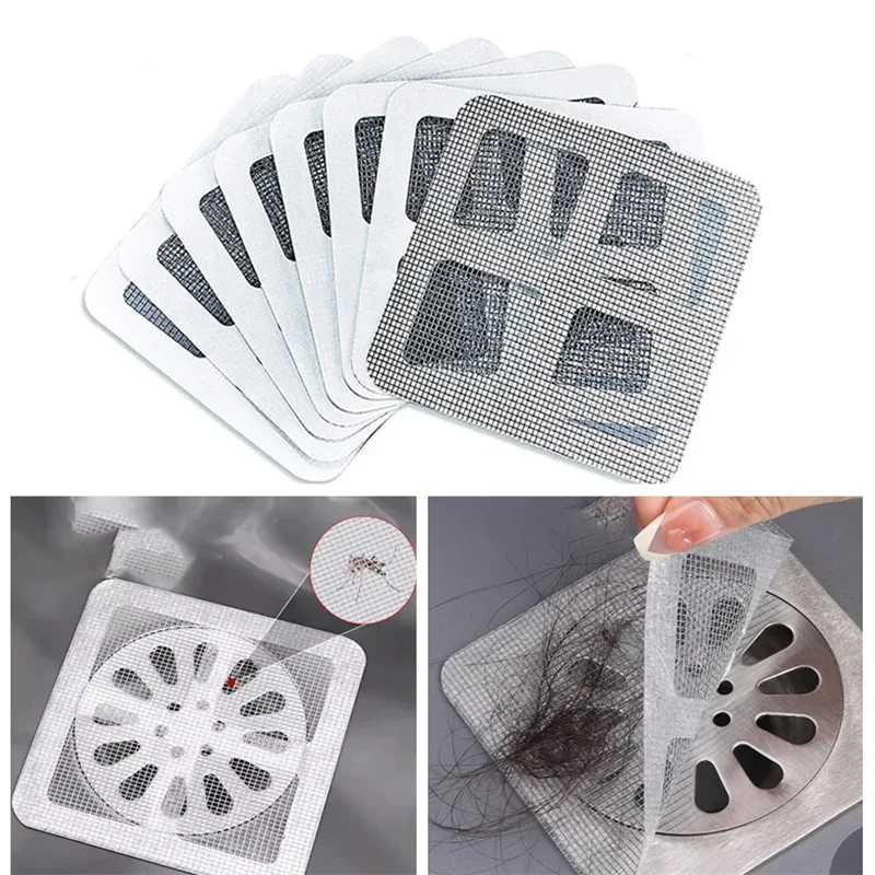 

10/20/30Pcs Hair Catchers for Shower Mesh Shower Drain Covers - Floor Sink Strainer Filter Mesh Stickers Bathroom Accessories