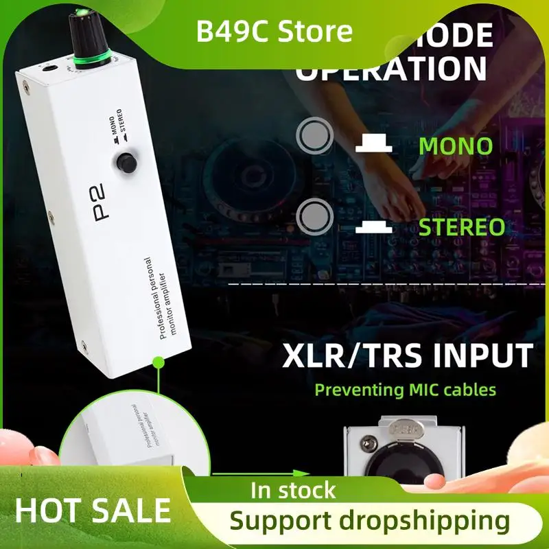 B49C P2 IEM Monitorverstärker Ultrakompakter Ohrmonitor Persönlicher In-Ear-Monitorverstärker