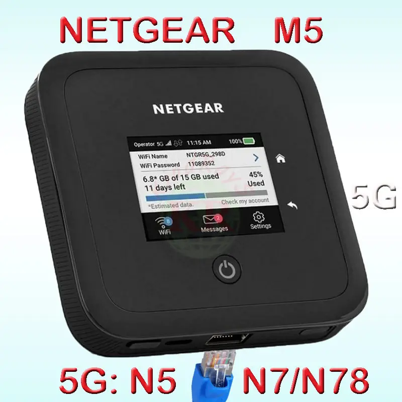 

95%NEW Nighthawk Netgear M5 MR5100 5G WiFi 6 Outdoor VPN Portable Router Mobile Hotspot