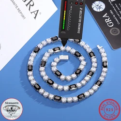 New Arrivial D VVS1 Moissanite Tennis Necklace 925 Sterling Silver Plated 18k Gold For Women Men Hiphop Party Jelwery Chain Gift