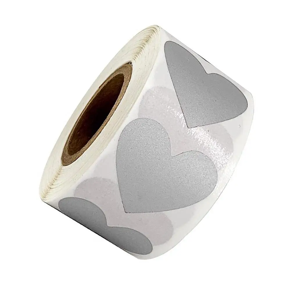 

Rose Gold Sticker Heart Shape Scratch-off Labels Lable Heart-shaped Declas Cards