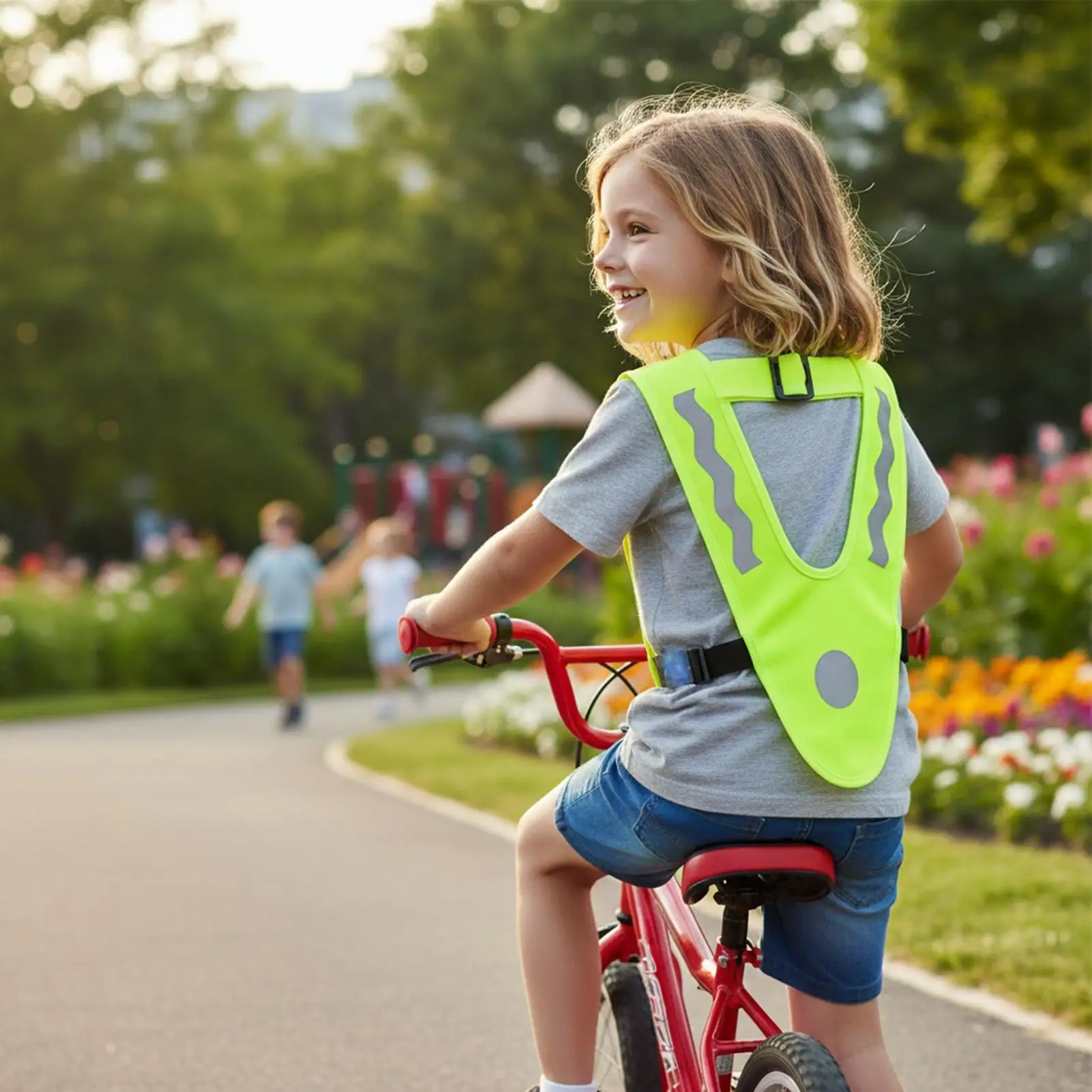 Reflective Vest For Kids 2 Pieces V-shape Kids Safety Vest With 4 Reflective Bands Children High Visibility Clothes For Children