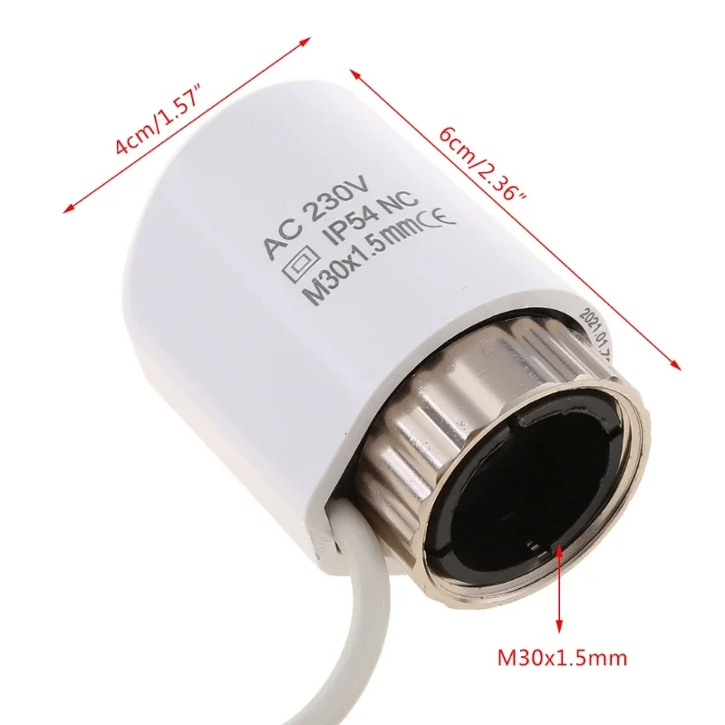 Electric Thermal Actuator for Underfloor Heating TRV Thermostatic Radiator NC M30-1.5mm Normally Closed 230V