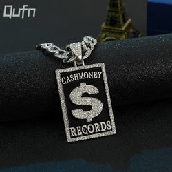 Fashion $ Dollar Necklace Charm Crystal Iced Out Cuban Necklace For Man Collar Hip-hop Rock Heavy Luxury Necklace For Friends