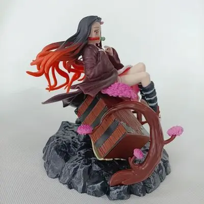 18cm Demon Slayer Sitting Posture Box Kamado Nezuko Anime Figure Kimetsu No Yaiba Statue Pvc Action Figurine Decoration Model