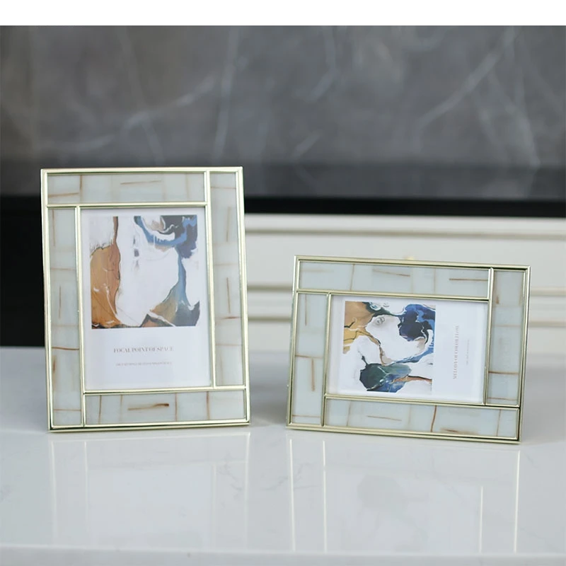 6/7 Inch Gold Plated Picture Frames Room Aesthetics Modern Photo Frame Figures Portrait Framed Art Desk Decoration Ornaments