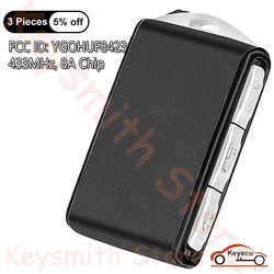 KEYECU-Smart Controle Remoto Key Fob, 3 + 1, 4 Botões, 433MHz, Chip 8A para Volvo XC40, XC60, XC90, V60, V90, S90, FCC ID: YGOHUF8423