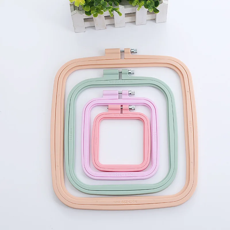 Handmade Embroidery Frame Ring Square Plastic Embroidery Hoops Sewing Tool Set For DIY Cross Stitch Needle Craft Tool