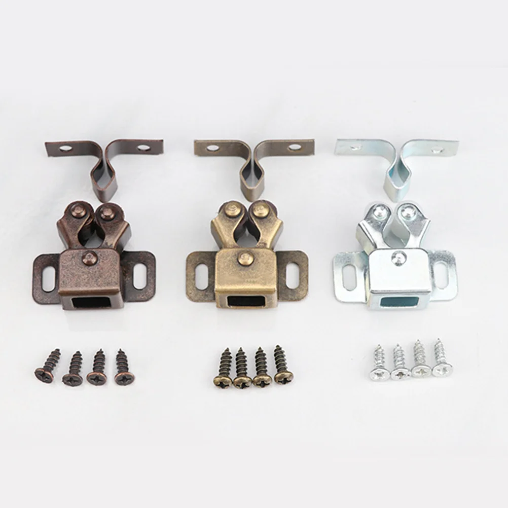 

10Pcs Cabinet Door Buckle Push to Open Close Adjustable Spring Lock Furniture Door Touch Latch Ball Locker Silver