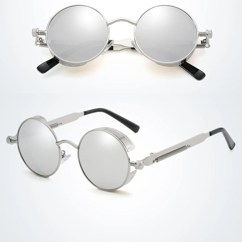 Al-mg Alloy Classic Round Sun Glasses Polarized Mirror Sunglasses Custom Made Myopia Minus Prescription Lens-1to-6