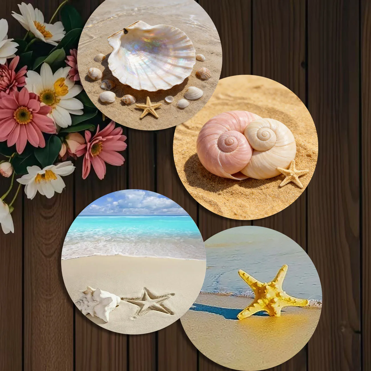 4-piece set - wooden placemat, anti slip and heat-resistant, desktop protection, dining table decoration, restaurant gift