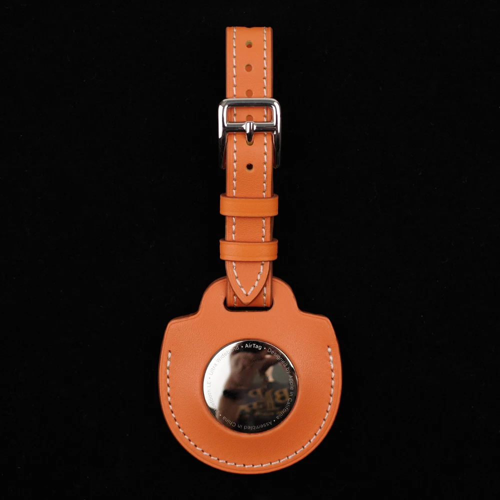 AirTag Case Genuine Leather Key Ring for Apple Air Tag Keychain Tracker Device Protect Sleeve Protector Bumper