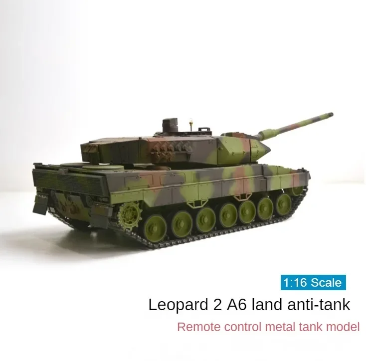 RC TANK 1/16 German Leopard 2A6 Main Battle Toy Full Metal World War II Tank Chariot with Smoke Sound Set Tank Toy RTR