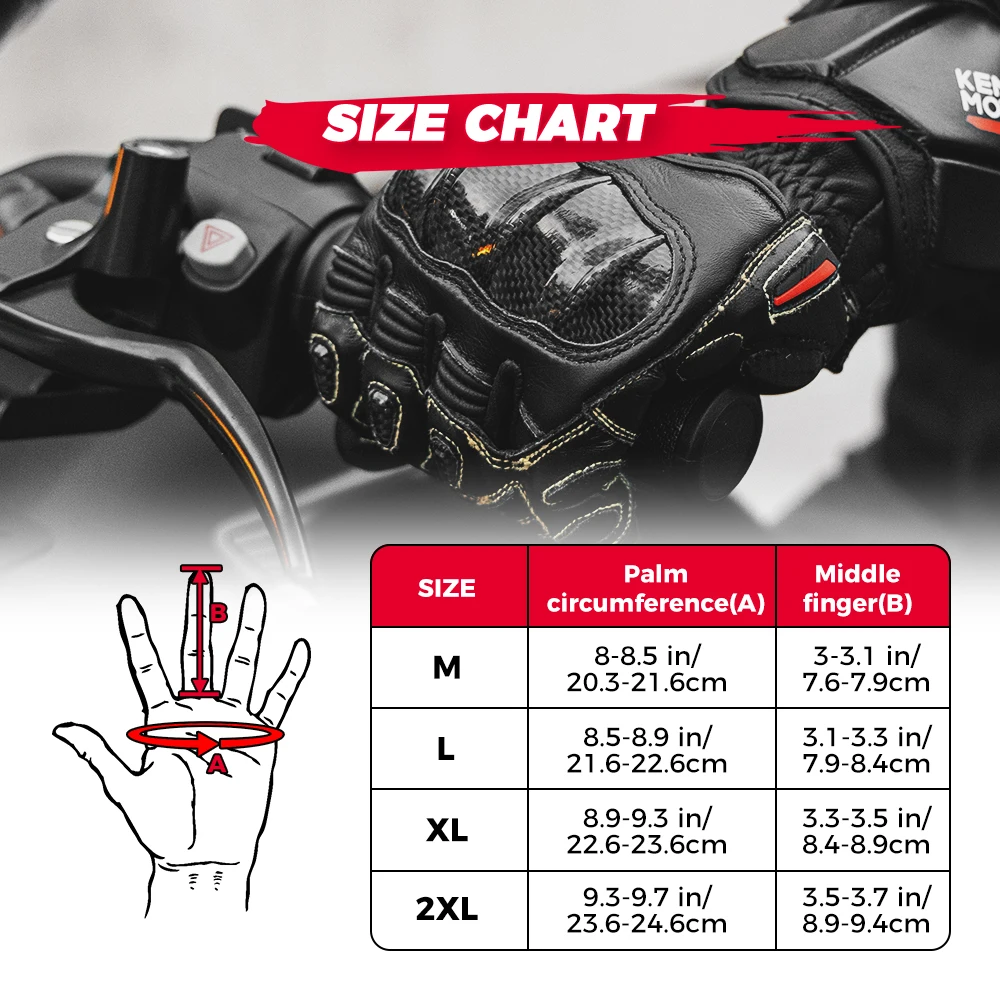 KEMITOUR Leather Motorcycle Gloves Autumn Long Cuff Racing Gloves Summer Kevlar Knuckle Protect Moto Glove For Men Professional