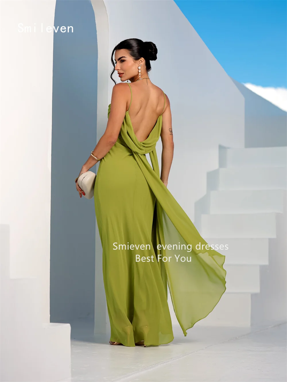 Smileven 高級マーメイドプロムドレス イリュージョン バックレス イブニングドレス スパゲッティストラップ オケージョンドレス カスタマイズ 2026