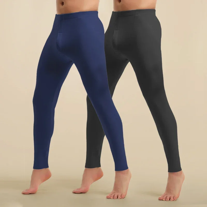 

2 шт. Long Johns, мужские термоштаны, флисовые и утолщенные внутренние брюки из хлопка и шерсти, весенние и осенние брюки, трусы