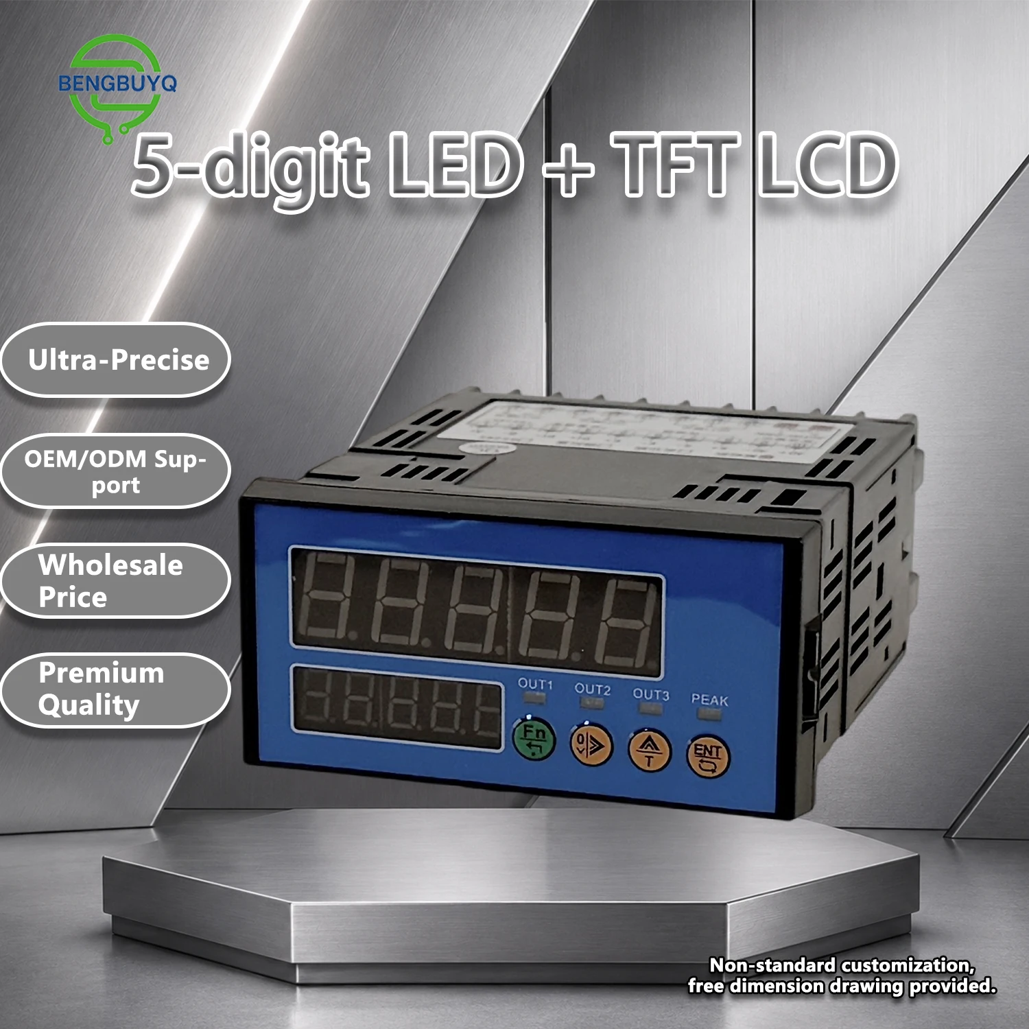 5-Digit Dual Display, 3 Groups Relay Alarms, 1 Digital Input, Universal Load Cell Controller for Industrial Automation