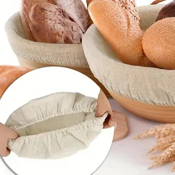 1pcCestino per pane copertura in tessuto Conservazione a secco Pasta fermentata Rotindità Ellisse Cestino per fermentazione di vite copertura in tessuto Escluse cestini