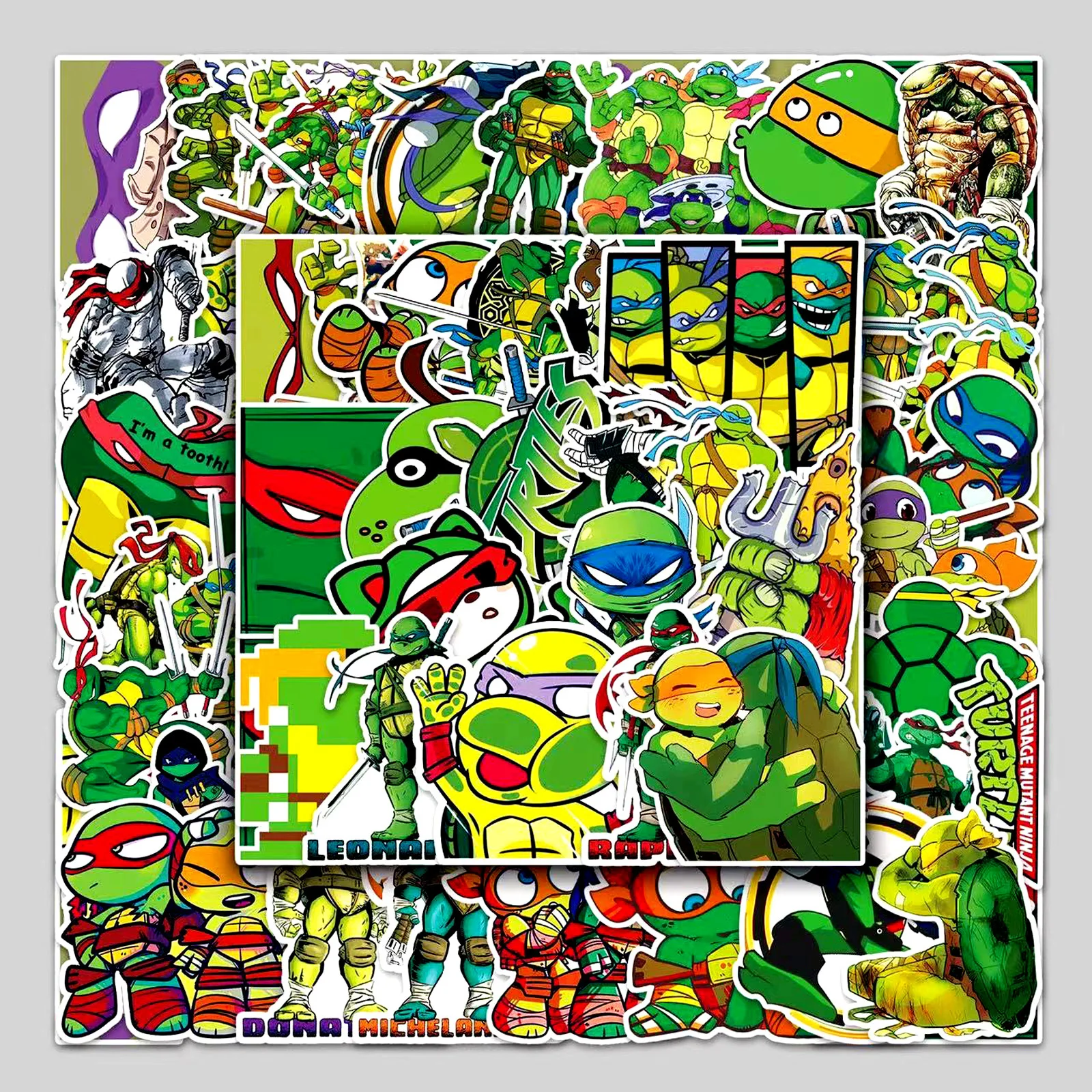 50 Stück Teenage Mutant Ninja Turtles Aufkleber, wasserdicht, für Skateboard, Koffer, Telefon, Notizbuch, DIY-Dekoration, Graffiti-Aufkleber, Geschenke