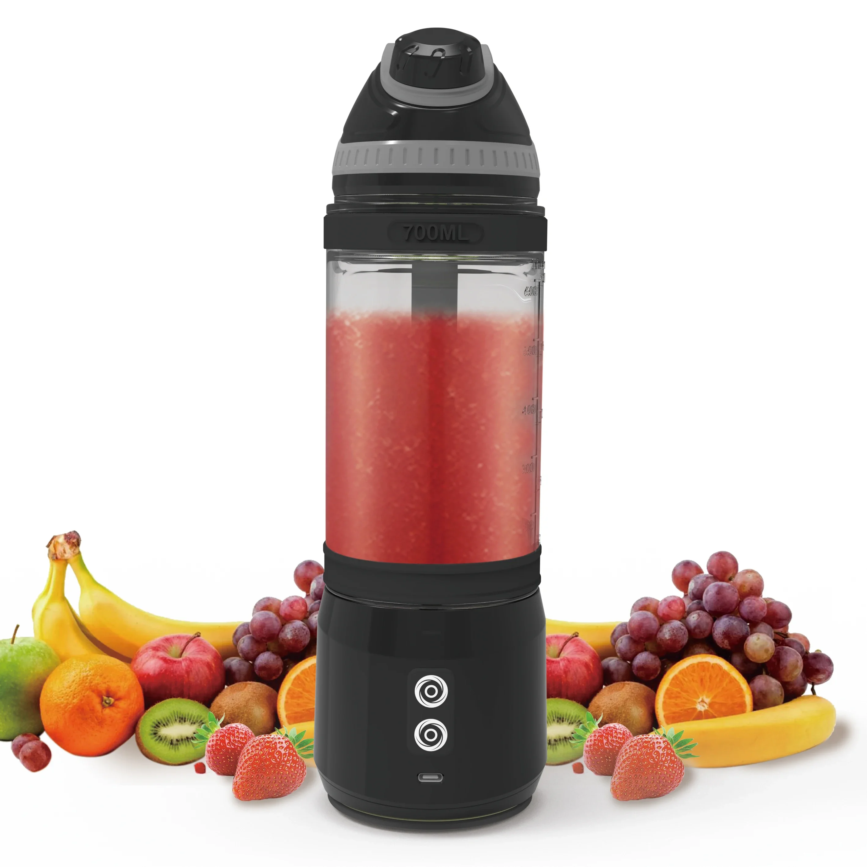 

2024 New 700ml portable rechargeable drink clockwise and anti clockwise smoothie blender