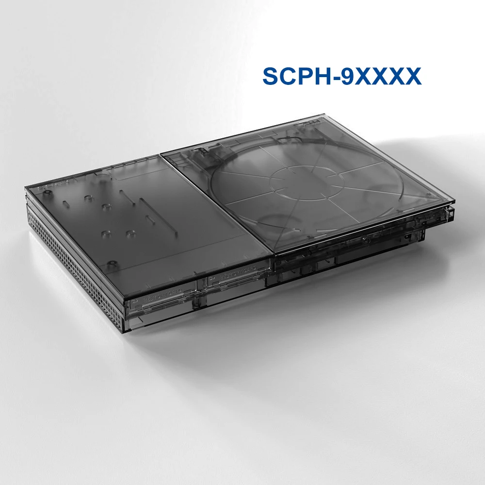 حافظة بديلة Bitfunx شفافة باللون الأسود والأرجواني لوحدة تحكم الألعاب PS2 Slim