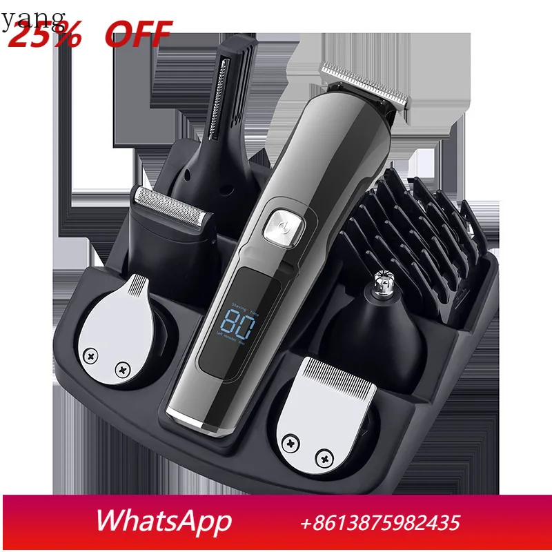 

Электрическая машинка для стрижки волос Yjq 5-в-1 с цифровым дисплеем и ножницами для стрижки носовых волос