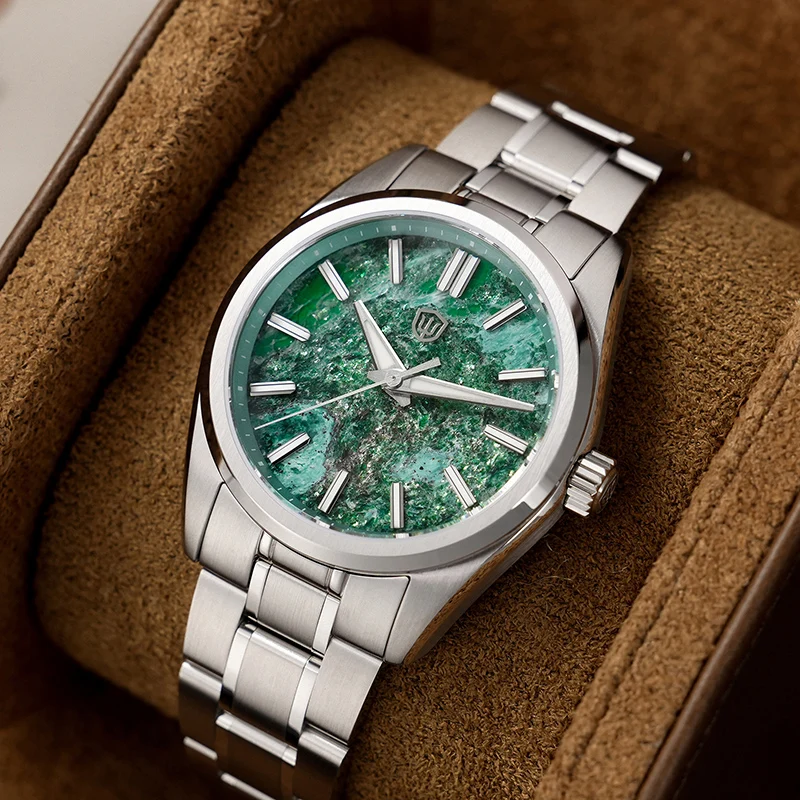 Watchdives WD0003D New Blue Crystal Stone Dial Quartz Watch VH31 Sweep Movement Sapphire Crystal BGW9 Luminous Luxury Watch