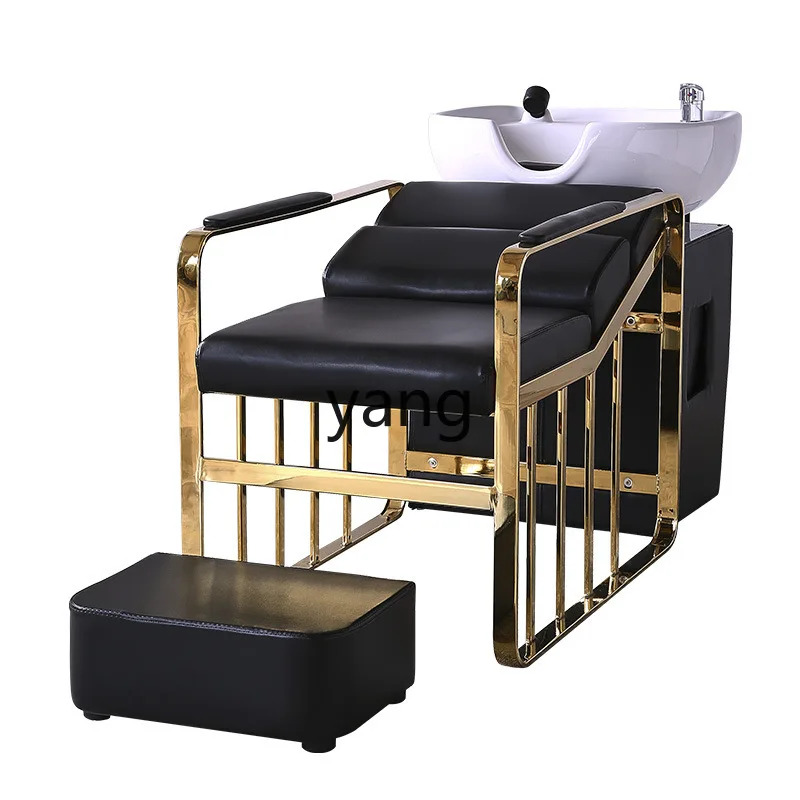 

TGF barber shop hair salon special semi-reclining ceramic basin shampoo bed beauty salon hair shop flush bed