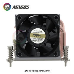 CPU Water Cooler 4 Heat Pipe Universal 2u Server Mute Radiator PWM 6800RPM Air Cooling Fan For LGA 2011 /1151/AMD AM4