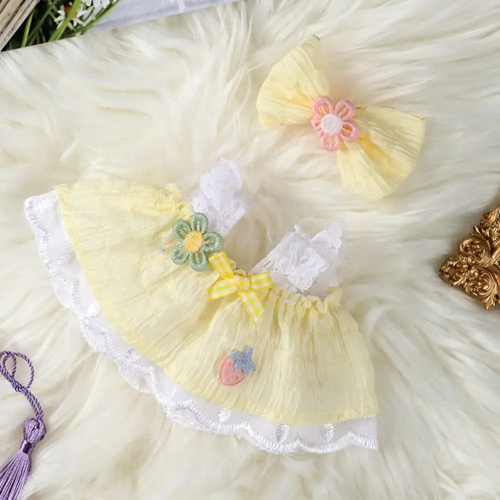 20cm Cotton Doll Clothes With Headwear Bow Headband Accessories Plush Dolls Dresses Skirt Decoration for EXO Idol Doll Accessory