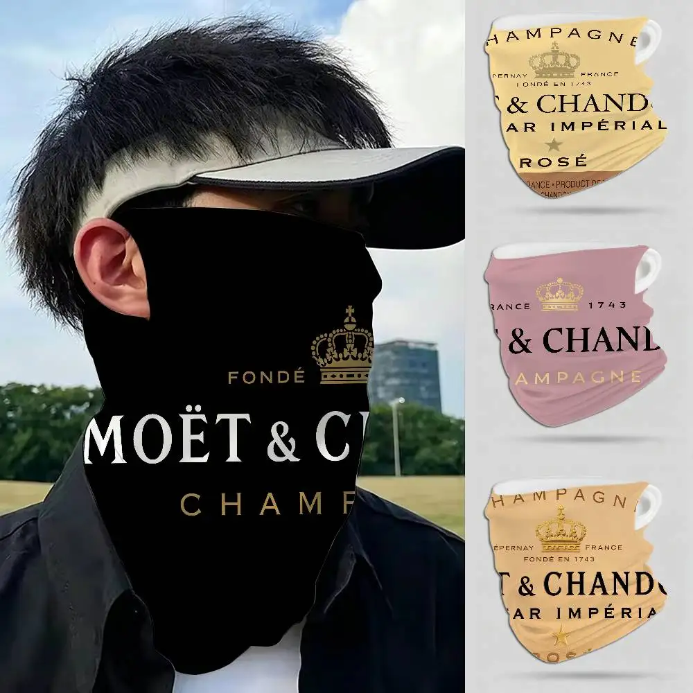 Marca M-Moet C-Chandon, Bragas de Cuello con Protección UV, Mascarilla Facial de Secado Rápido para Ciclismo, Senderismo, Esquí y Actividades al Aire Libre