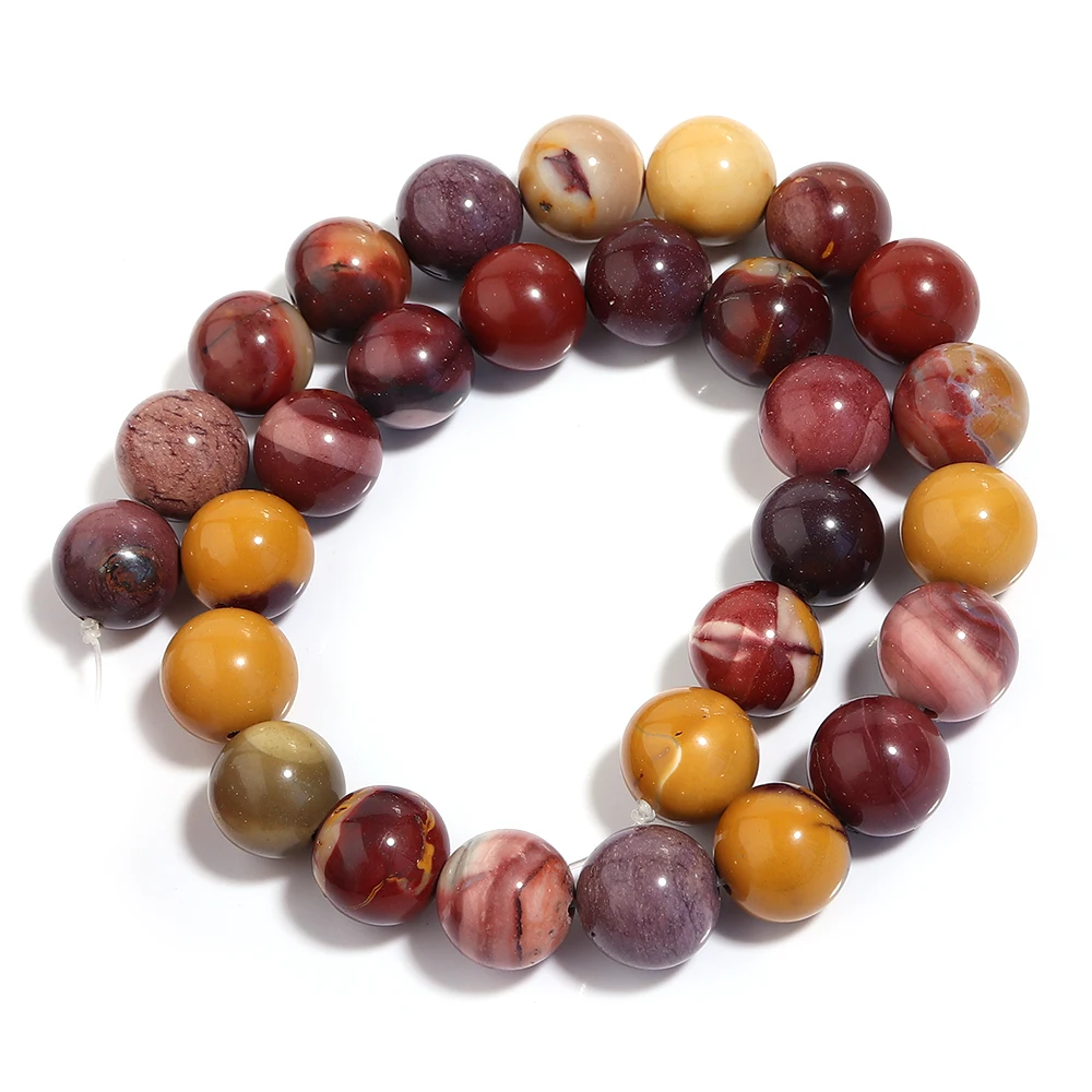 1 filo Mookaite gemma perline di pietra pietra naturale rotonda perline distanziatrici allentate per gioielli che fanno accessori per bracciali