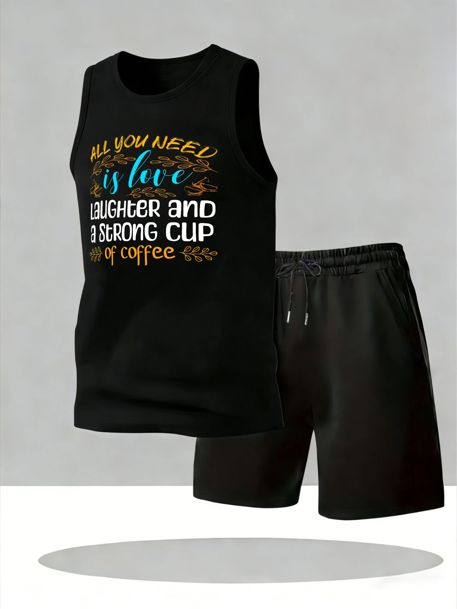 

Men's Tank Top Sets 2026 Summer Quick drying jogging set oversize sports running Breathable crewneck seaside Sportswear