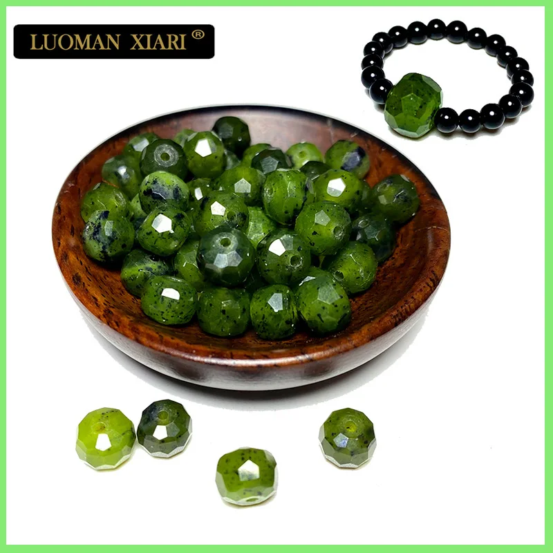 Natural Stone Beads Green Jasper Citrine Amethyst Apatite Faceted Loose Round Spacer Bead for Jewelry Making DIY Bracelet Charms